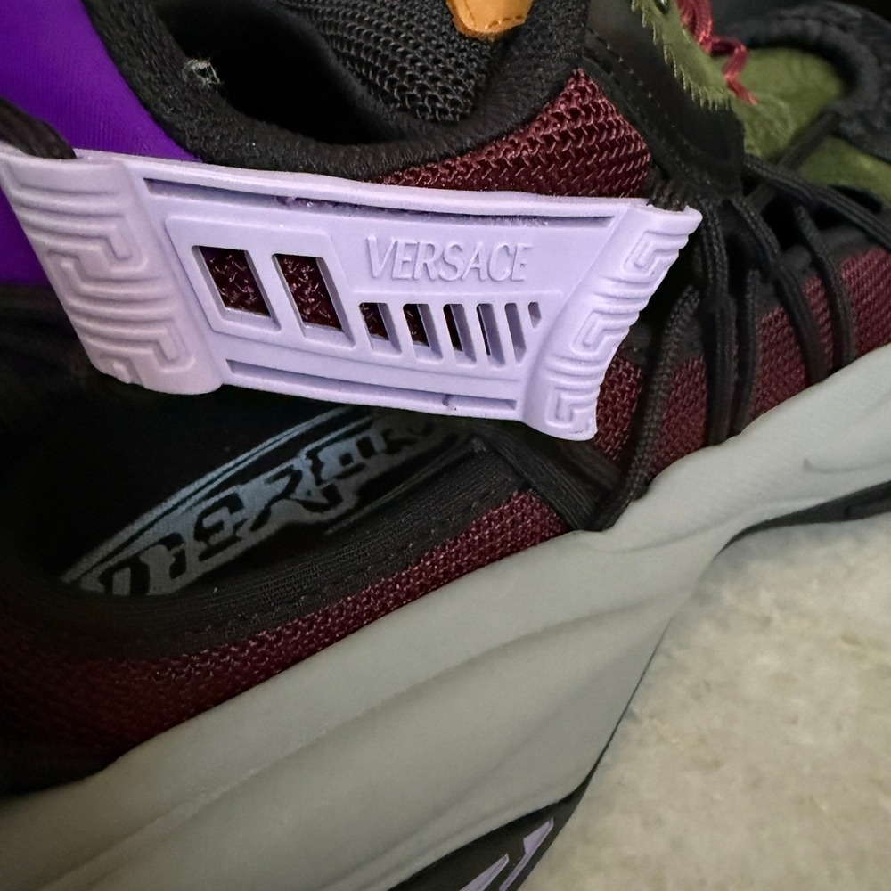 Versace Trigreca Sneakers‎ Mens Green Burgundy Purple 1016711 EU 45 US 12 - Picture 12 of 16